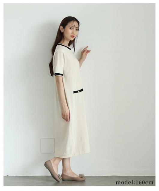 佐藤繊維　サマーニットワンピース レディース 大人 上品 上品さ漂うラフな大人のサマーニット