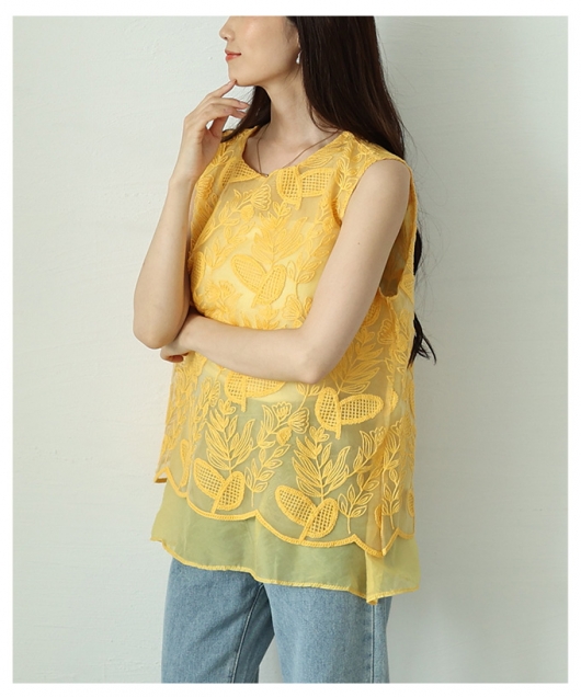【GENNY】ボタニカル柄シアートップス 新品 ボタニカル柄シアーシャツトップス – ONE PEACE ONLINE