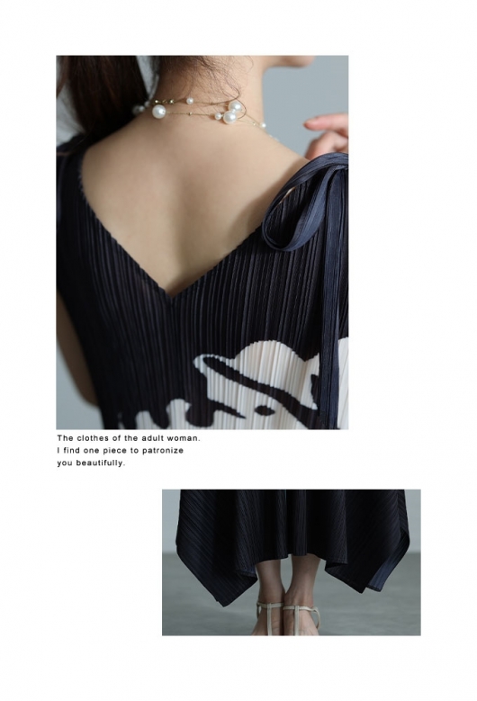 スペイン★Sfera★大人可愛い ふわりシルエット プリーツワンピ 宙組 きよら羽龍さん tocco closet りぼん付きフリル装飾