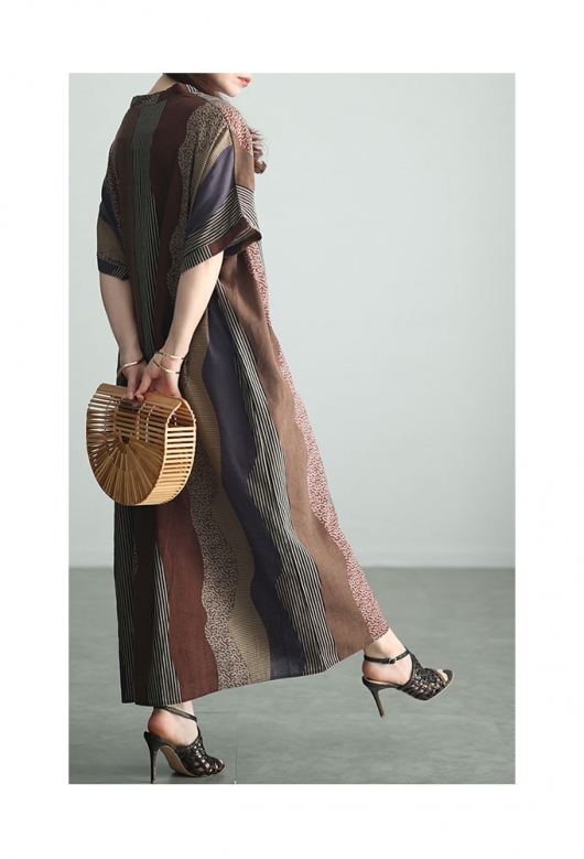 新品未使用　OLLEBOREBLA Mサイズ 七分袖 花柄ストライプワンピース 楽天市場】【スーパーSALEx最大50%OFF】 ワンピース レディース