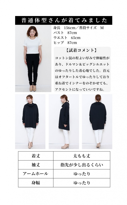 レディース 大人 モード キレの良いモード感オフタートル