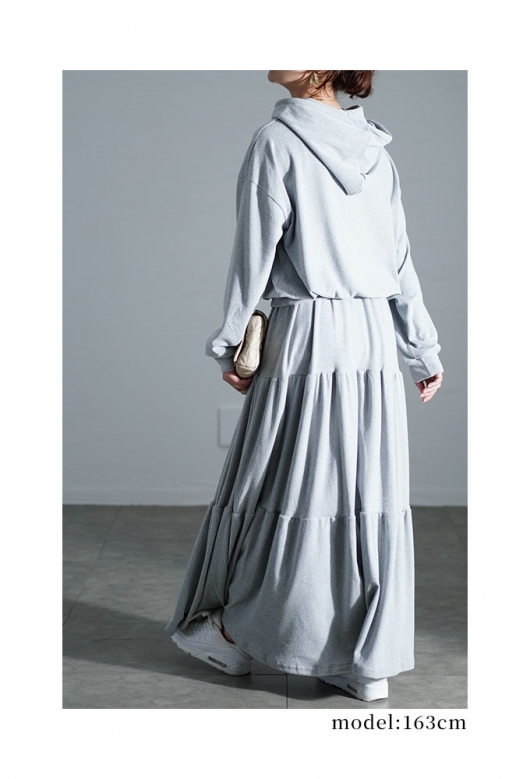 レディース 大人 モード 定番アイテムパーカー＆スカートセットアップ