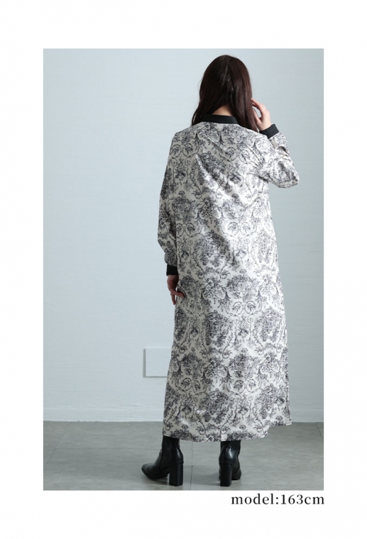 ニューヨーカー トワルドジュイ 長袖シャツ チュニック ワンピース 鳥 花 9号 HUG.U チュニック レディース ワンピース トップス ブラウス