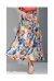 水彩花模様の極彩色フレアスカート