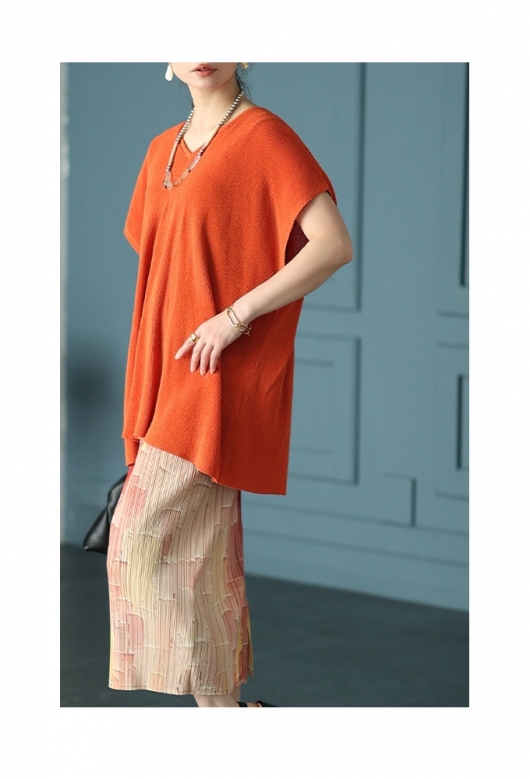 【新品】WAAC ニットスカート　インナーパンツ付き　オレンジ 新品】WAAC ニットスカート インナーパンツ付き オレンジ - メルカリ