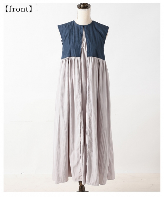 レディース 大人 上品 ハイセンスなフェイクレイヤードワンピース