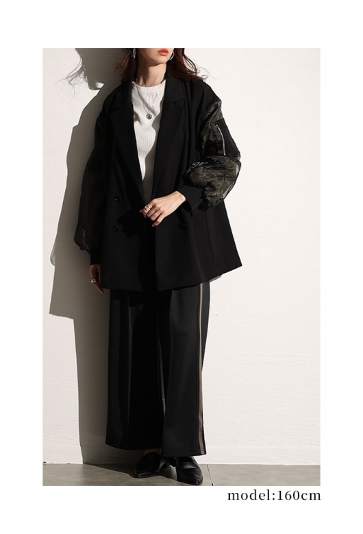 レディース 大人 モード スポーティMIXでこなれるサイドラインパンツ