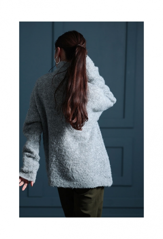 レディース 大人 モード ふわふわに魅了されるロゴ刺繍モヘヤ風