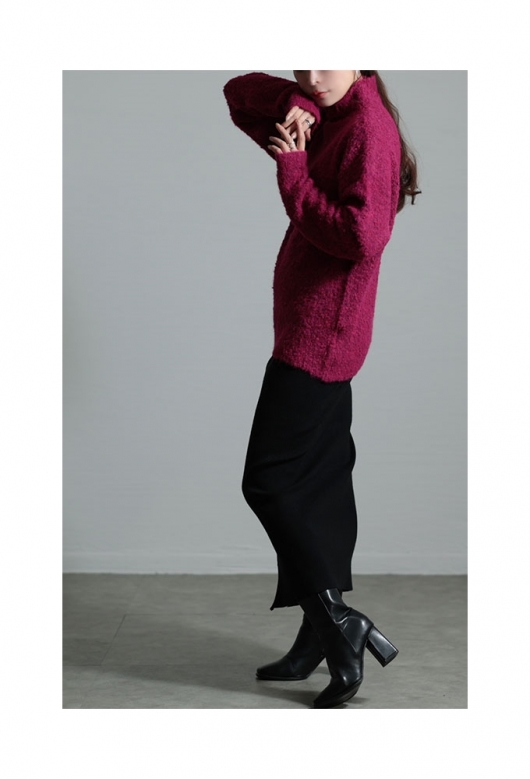 新品 マンシングウェア 刺繍デザインニット 黒 L Munsingwear アーガイル/チェック柄ハーフジップセーター