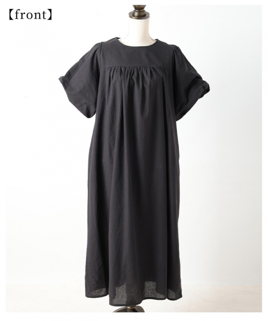 レディース 大人 上品 ガーリッシュに若見えボリューム袖ワンピース