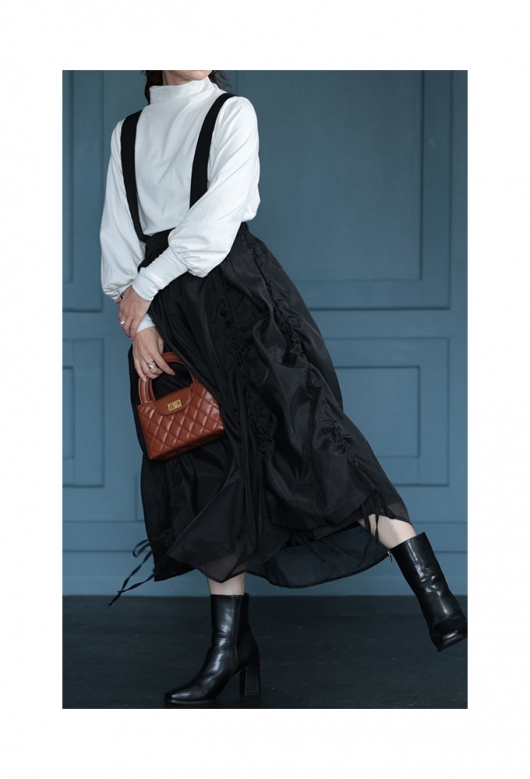 レディース 大人 モード 重ねれば個性が光るシフォンサロペット